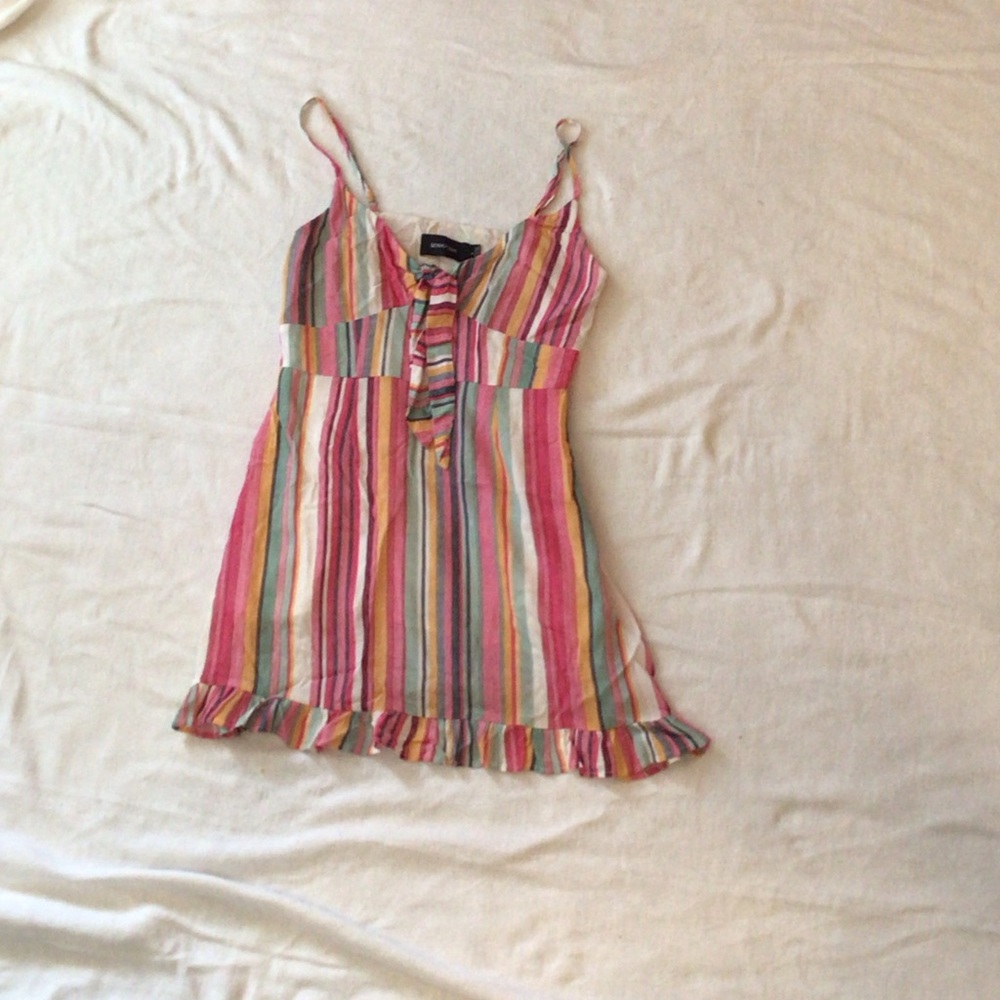 MINKPINK,Small, Striped Multicolor Spaghetti Strap Sundress